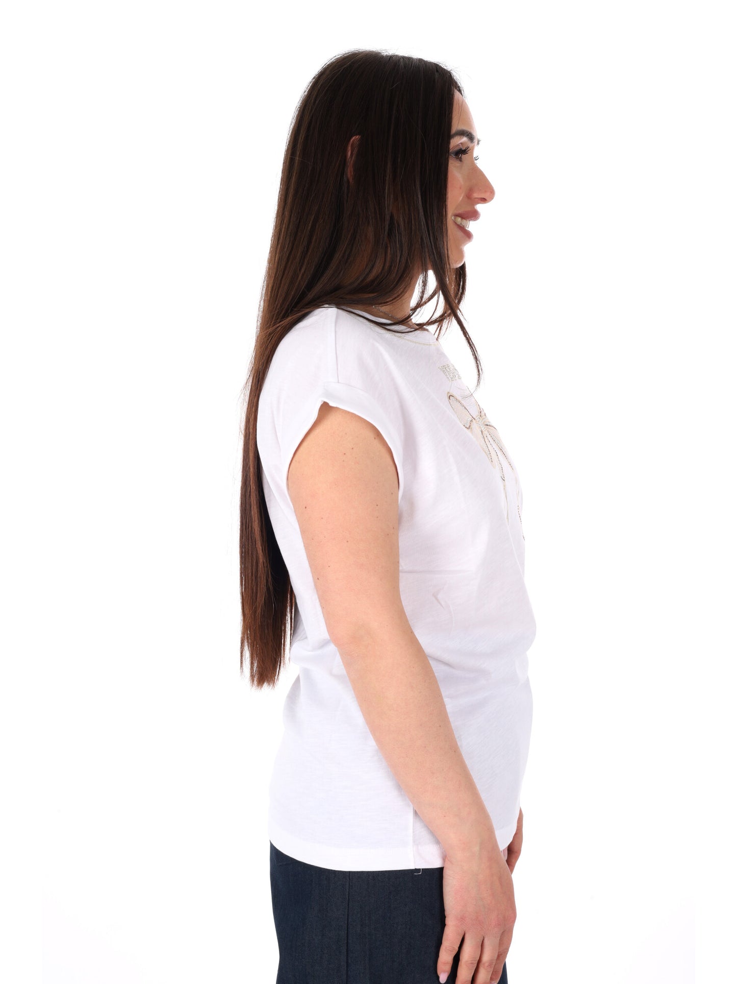 Yes-Zee T-shirt in bianco donna per la primavera estate
