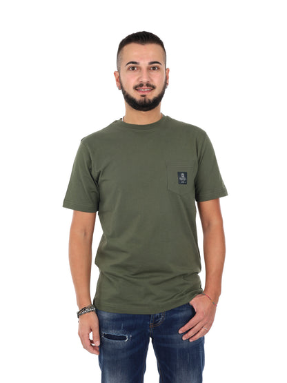 Refrigiwear Pierce, t-shirt verde da uomo in cotone