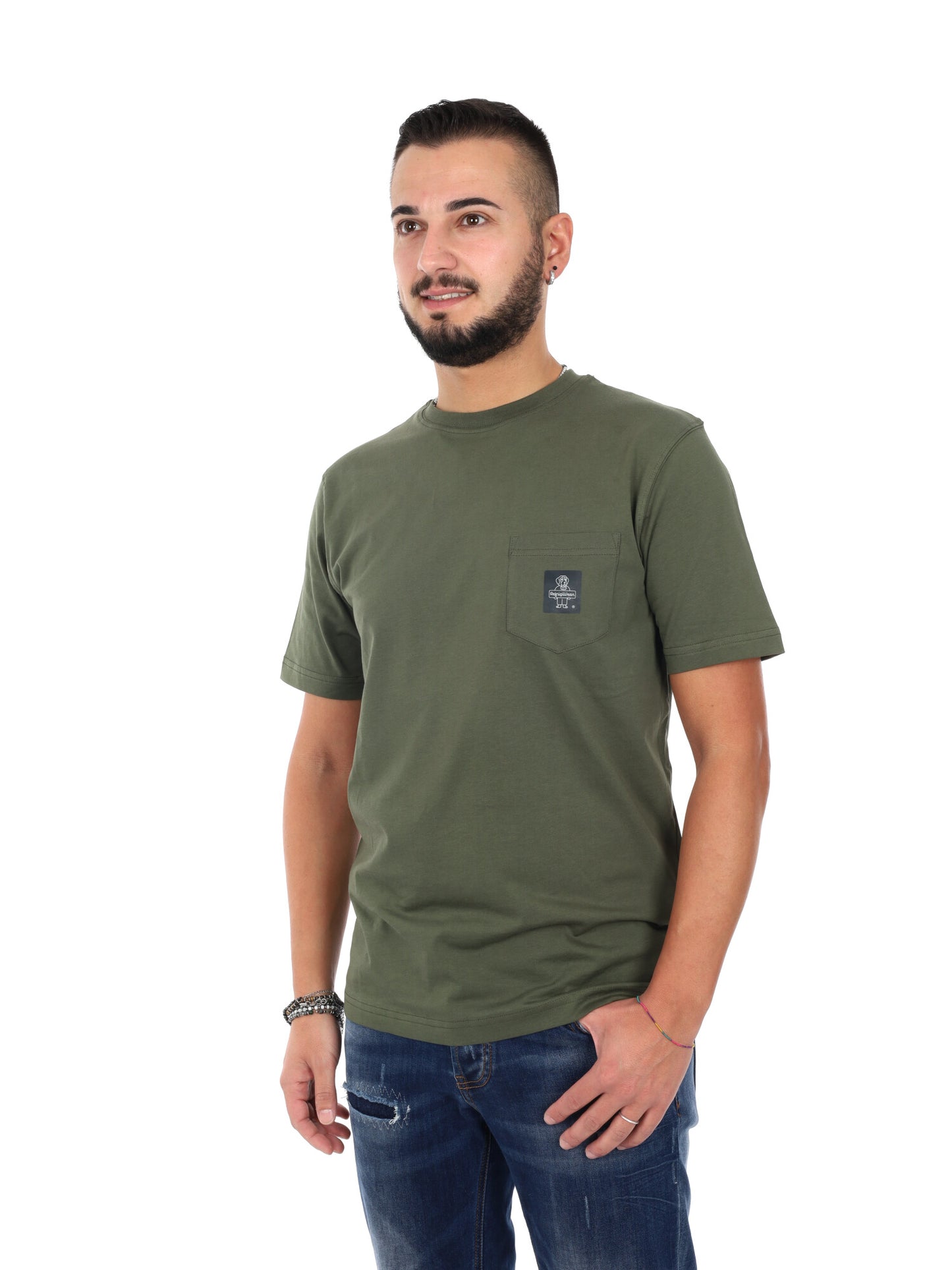 Refrigiwear Pierce, t-shirt verde da uomo in cotone