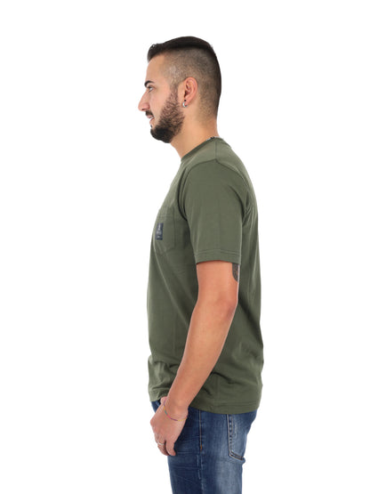 Refrigiwear Pierce, t-shirt verde da uomo in cotone