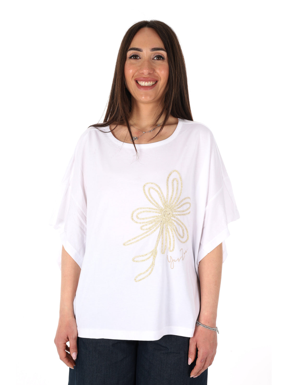Yes zee t-shirt mm da donna bianco