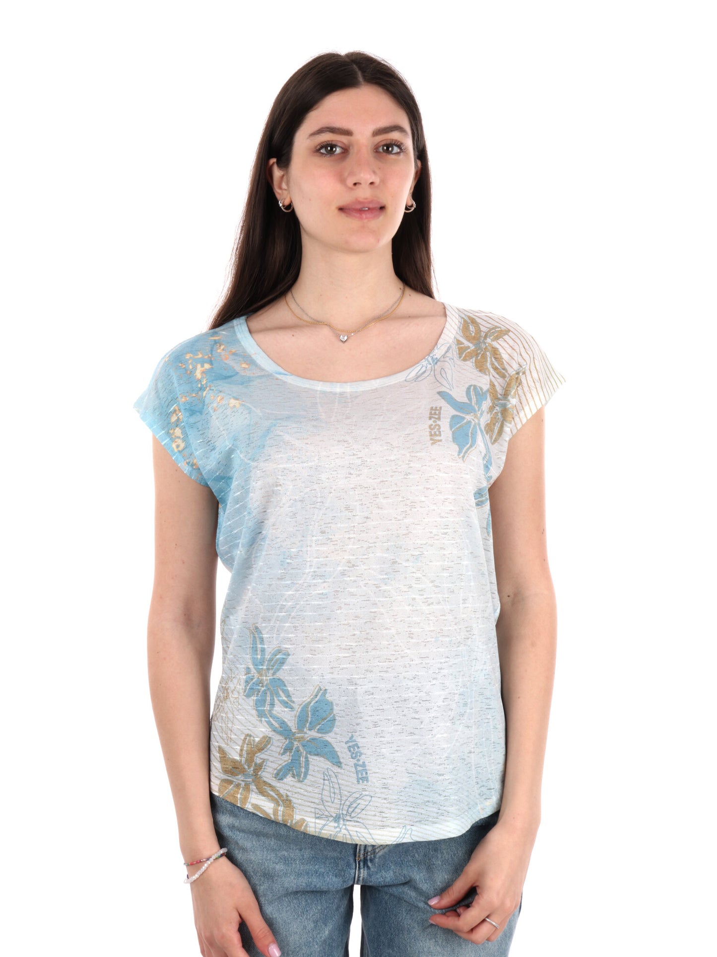 YES ZEE T-SHIRT MM - AZZURRO