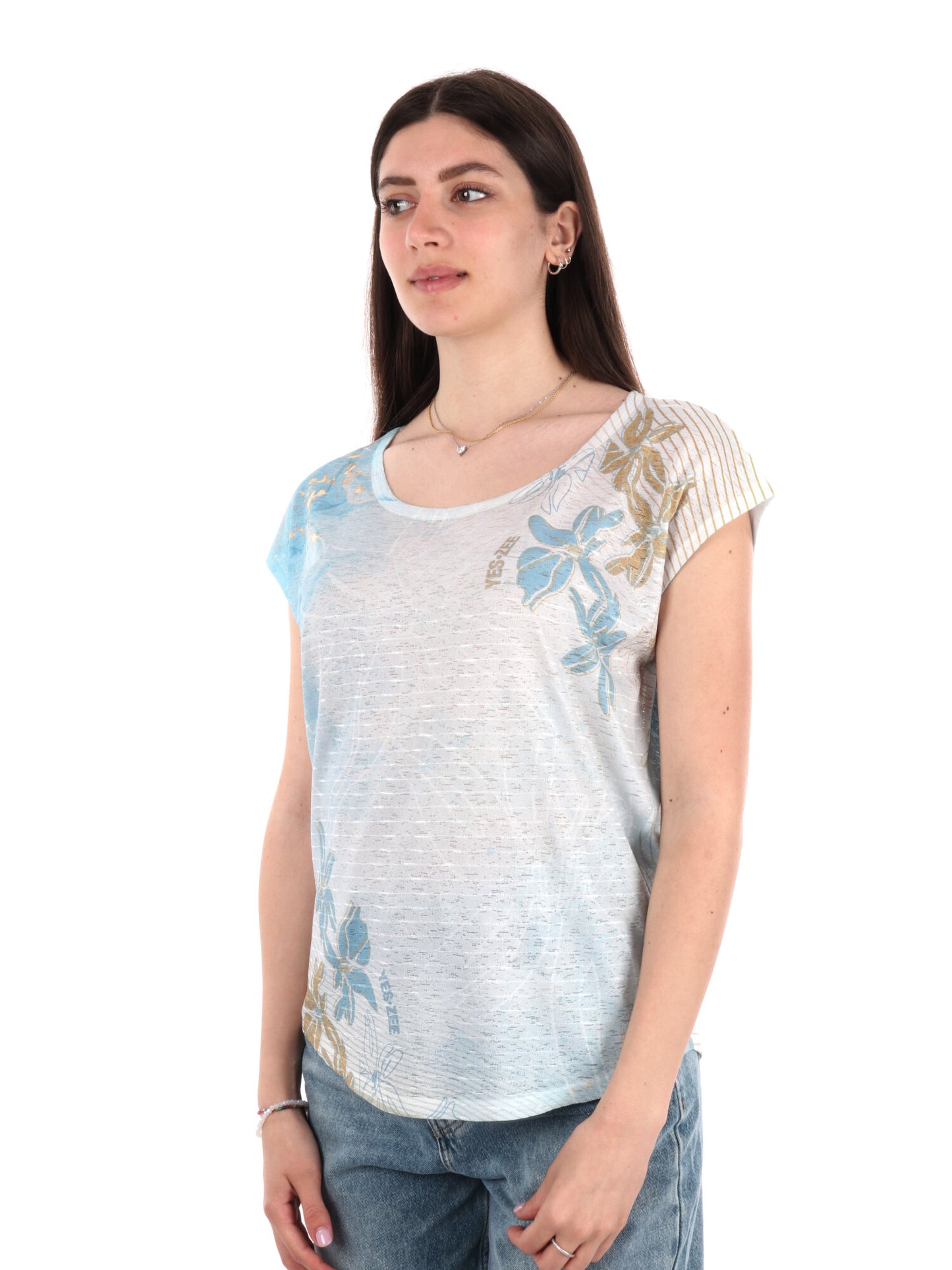 YES ZEE T-SHIRT MM - AZZURRO