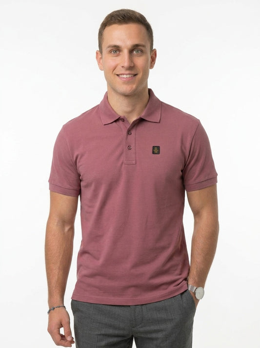 Polo Kurt da Uomo bordeaux in cotone traspirante