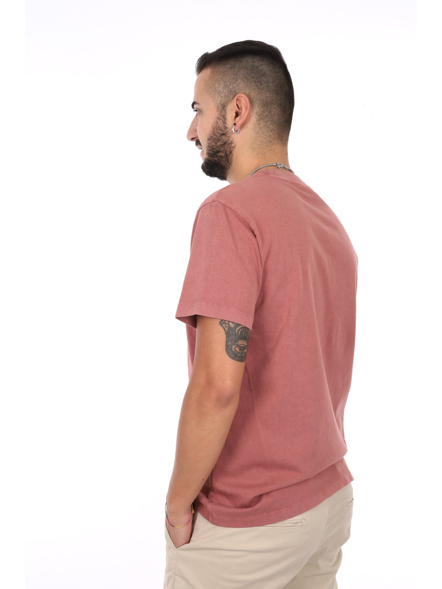 Sun68 T-shirt maniche corte da uomo marrone in morbido cotone