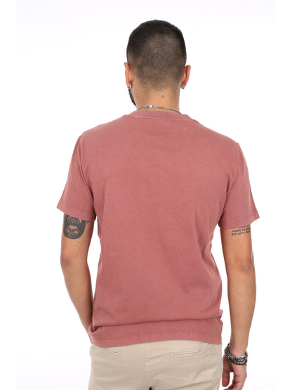 Sun68 T-shirt maniche corte da uomo marrone in morbido cotone