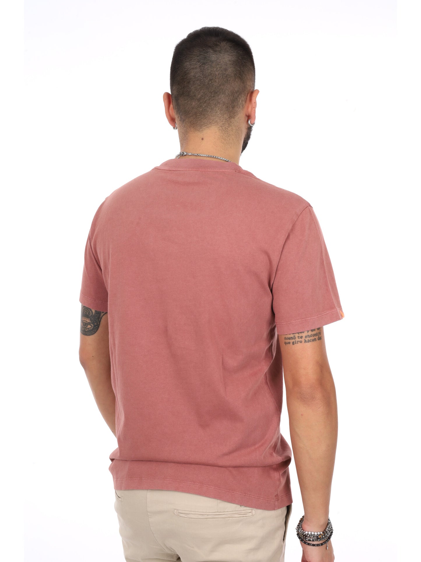 Sun68 T-shirt maniche corte da uomo marrone in morbido cotone