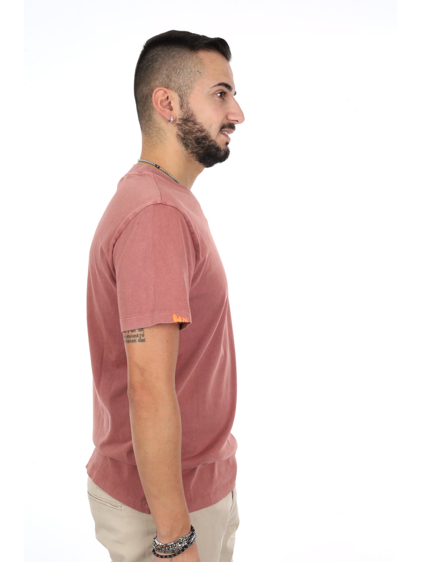 Sun68 T-shirt maniche corte da uomo marrone in morbido cotone