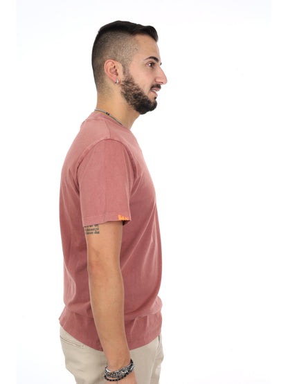 Sun68 T-shirt maniche corte da uomo marrone in morbido cotone