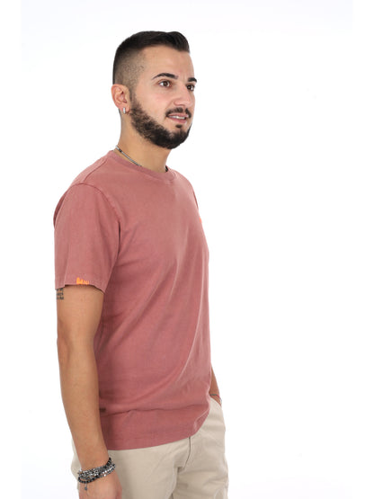 Sun68 T-shirt maniche corte da uomo marrone in morbido cotone