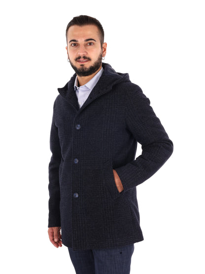 Fb Tabarrini 0502, cappotto da uomo blu