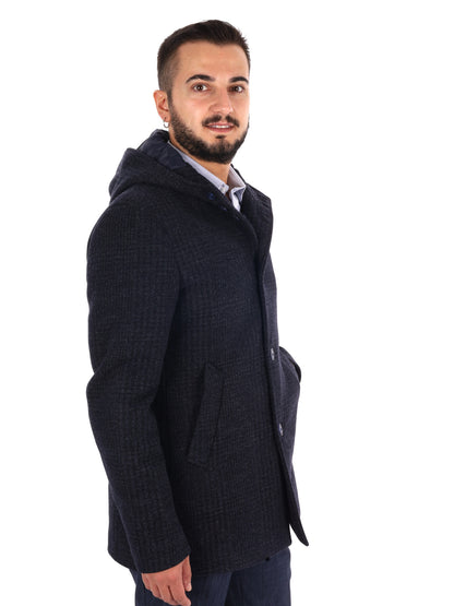 Fb Tabarrini 0502, cappotto da uomo blu