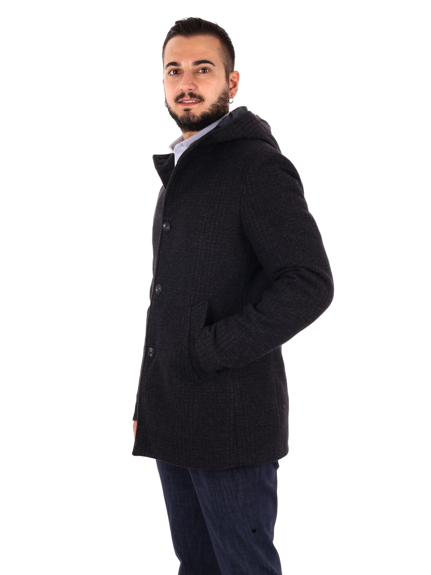 Fb Tabarrini 0804, cappotto da uomo grigio