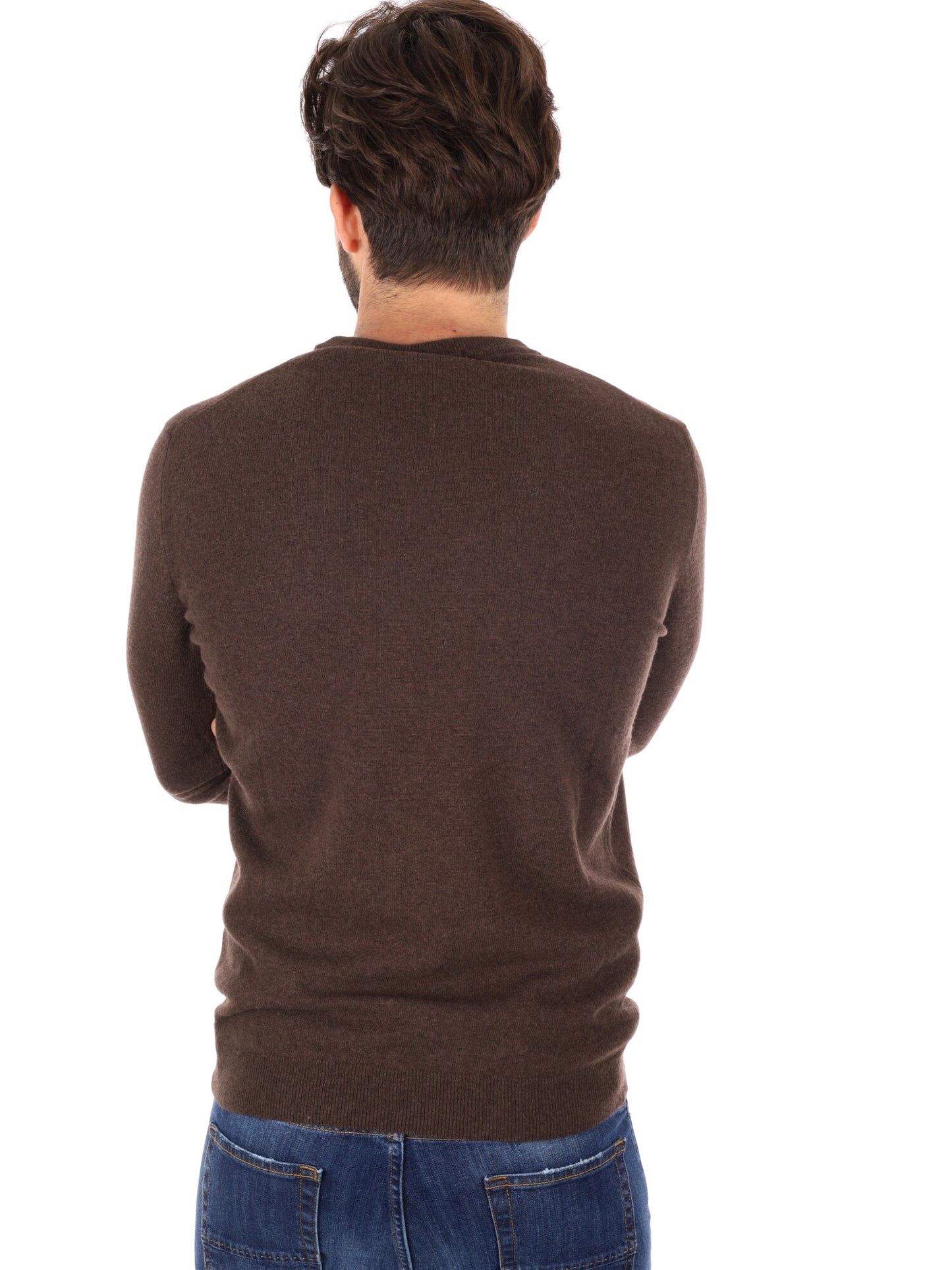 PULLOVER GIROCOLLO IN LANA MERINO TIMBERLAND DA UOMO MARRONE