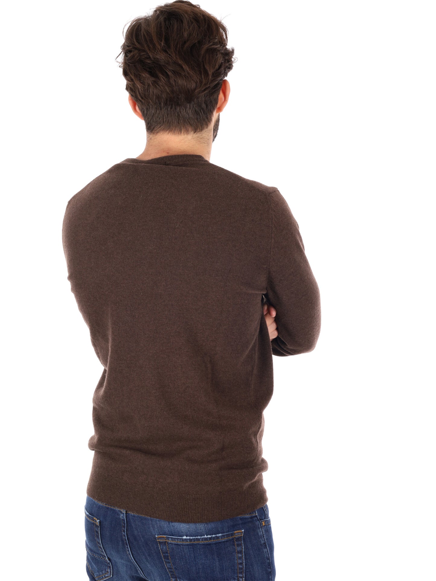 PULLOVER GIROCOLLO IN LANA MERINO TIMBERLAND DA UOMO MARRONE