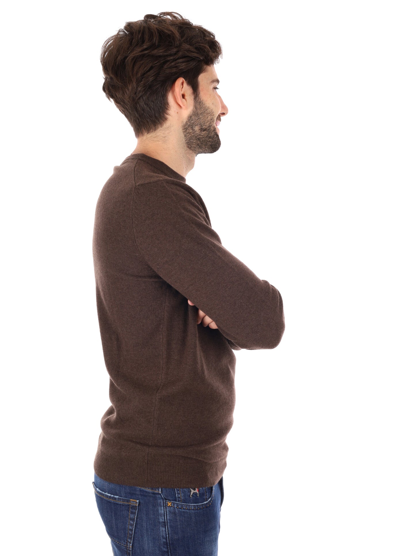 PULLOVER GIROCOLLO IN LANA MERINO TIMBERLAND DA UOMO MARRONE