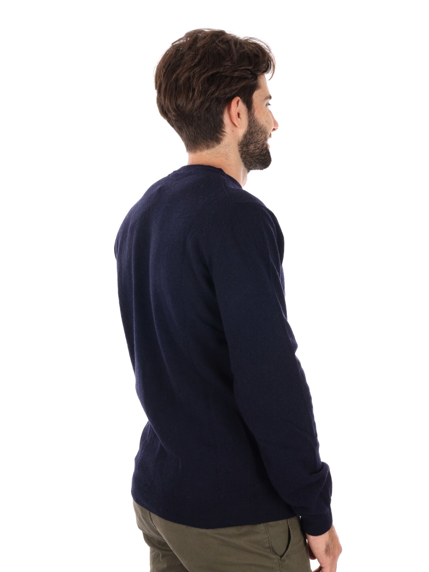 PULLOVER GIROCOLLO IN LANA MERINO TIMBERLAND DA UOMO BLU