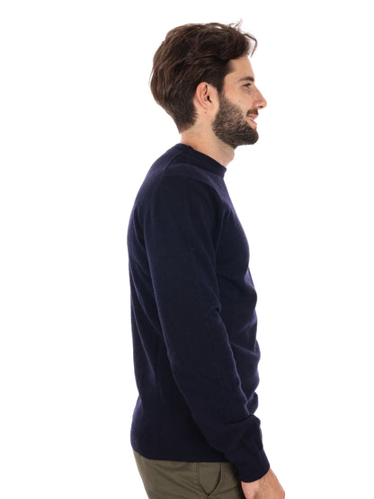 PULLOVER GIROCOLLO IN LANA MERINO TIMBERLAND DA UOMO BLU