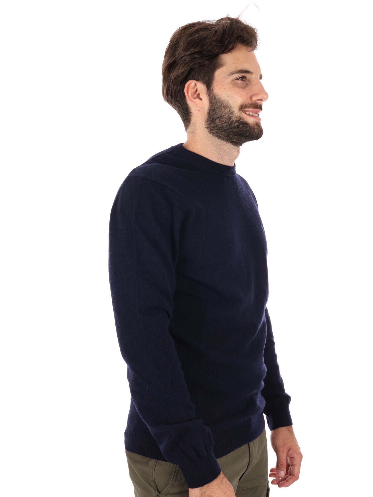 PULLOVER GIROCOLLO IN LANA MERINO TIMBERLAND DA UOMO BLU