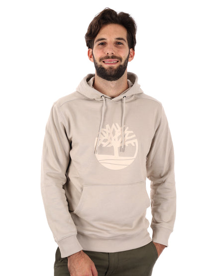 FELPA CON CAPPUCCIO E LOGO TIMBERLAND DA UOMO BEIGE