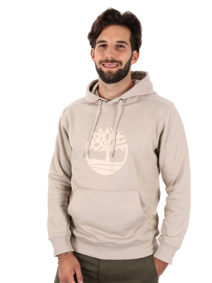 FELPA CON CAPPUCCIO E LOGO TIMBERLAND DA UOMO BEIGE