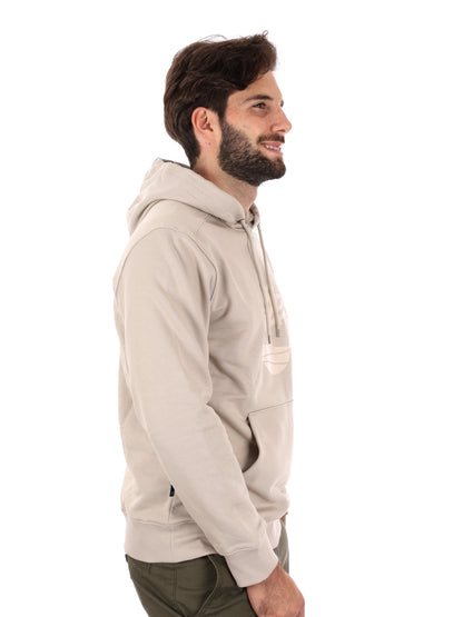 FELPA CON CAPPUCCIO E LOGO TIMBERLAND DA UOMO BEIGE