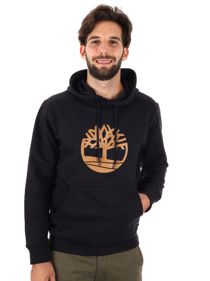 FELPA CON CAPPUCCIO E LOGO TIMBERLAND DA UOMO NERO