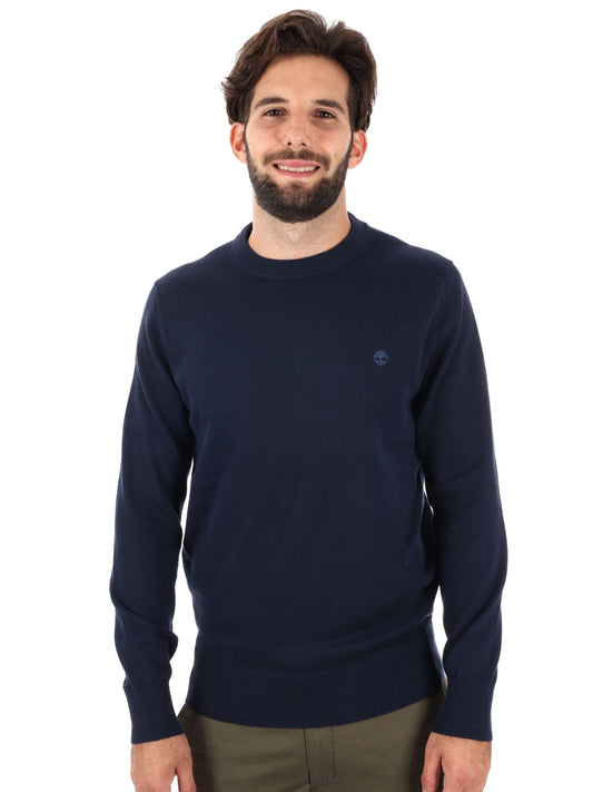 MAGLIA IN COTONE TIMBERLAND UOMO BLU