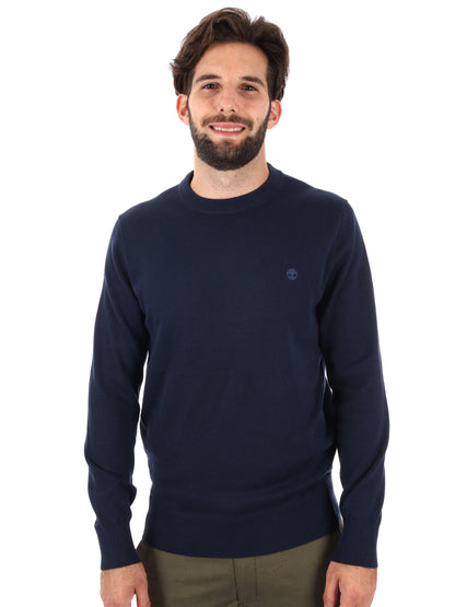Timberland Williams River, maglia a girocollo da uomo blu in cotone