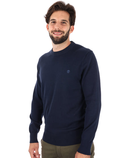 Timberland Williams River, maglia a girocollo da uomo blu in cotone