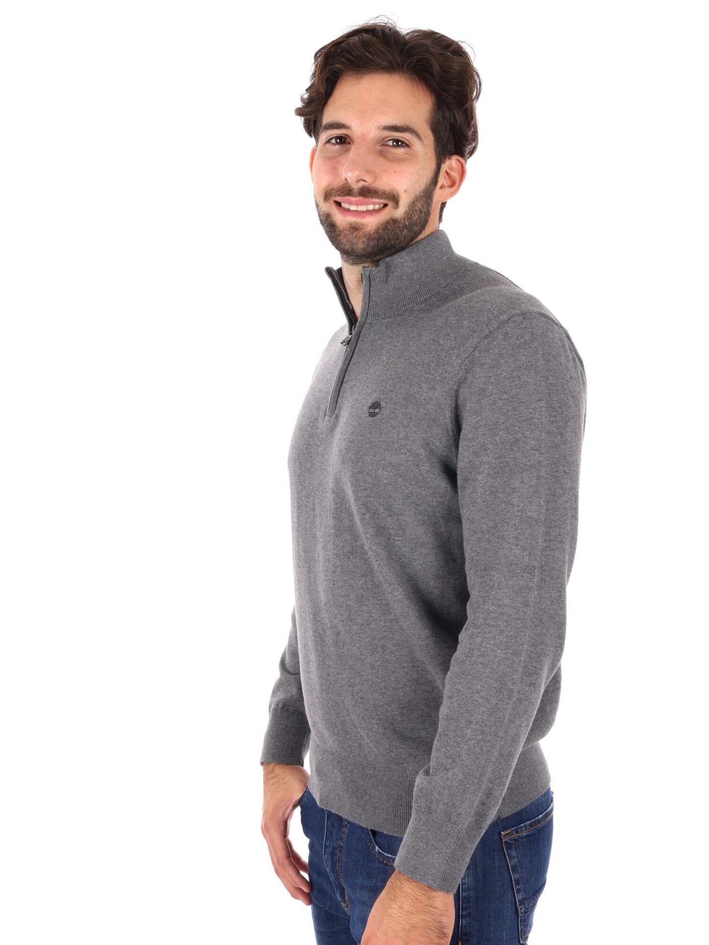 PULLOVER CON MEZZA ZIP WILLIAMS RIVER TIMBERLAND DA UOMO GRIGIO