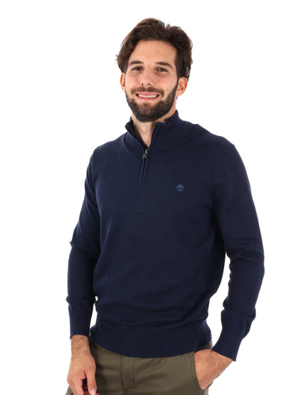 PULLOVER CON MEZZA ZIP WILLIAMS RIVER TIMBERLAND DA UOMO BLU