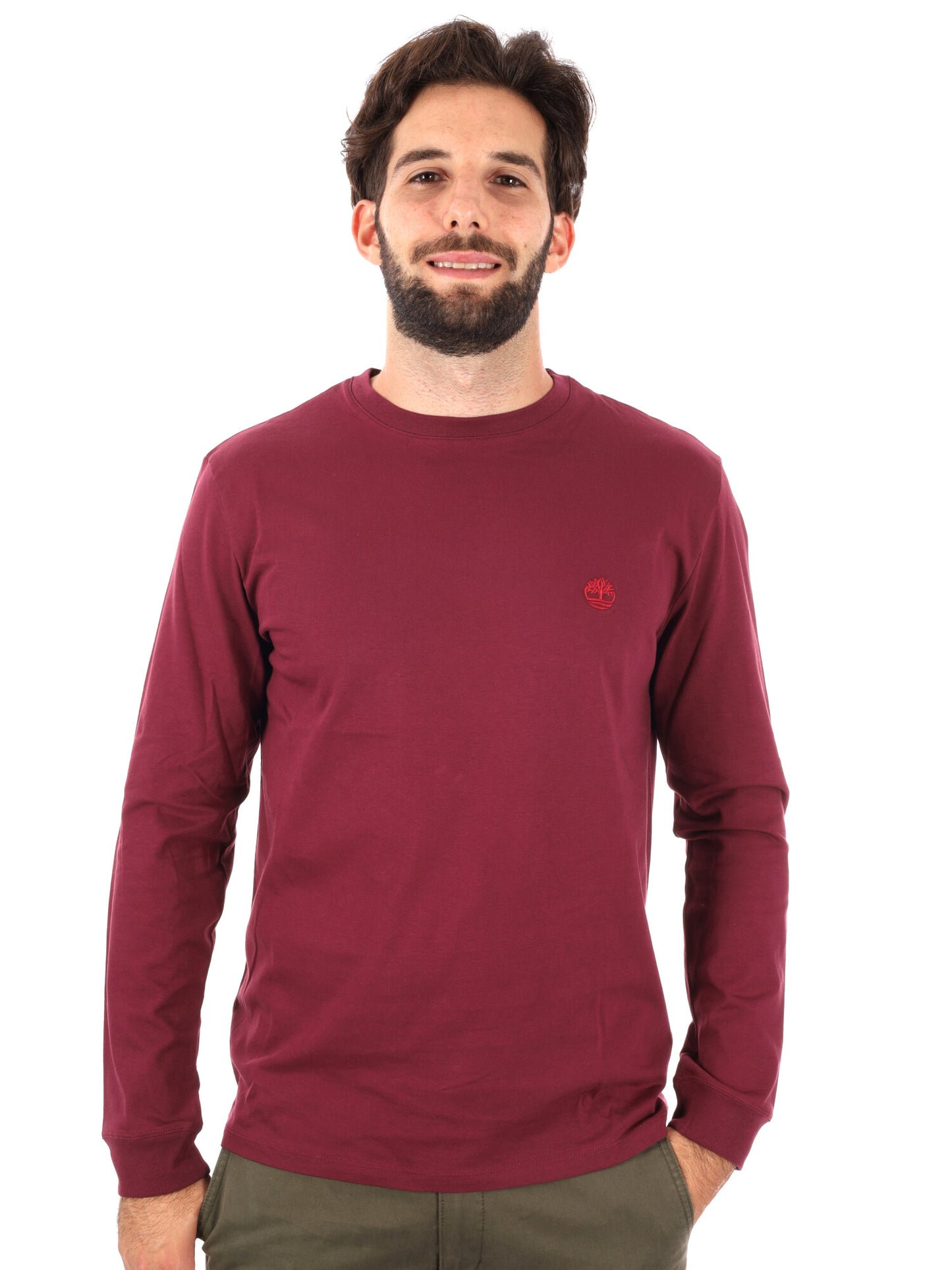 MAGLIA MANICHE LUNGHE DUNSTAN RIVER TIMBERLAND DA UOMO BORDEAUX