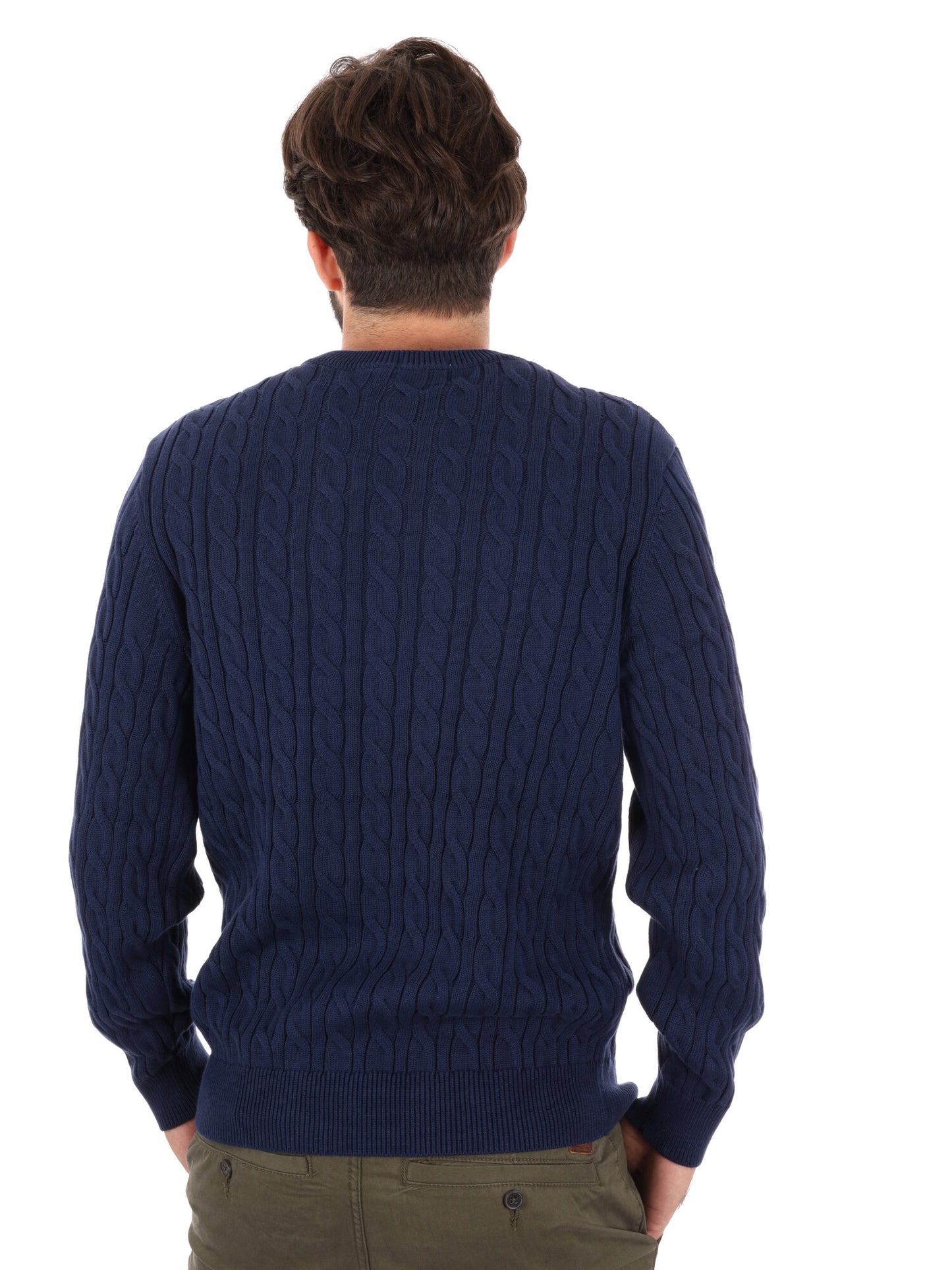 MAGLIA GIROCOLLO A TRECCE WILLIAMS RIVER TIMBERLAND DA UOMO BLU