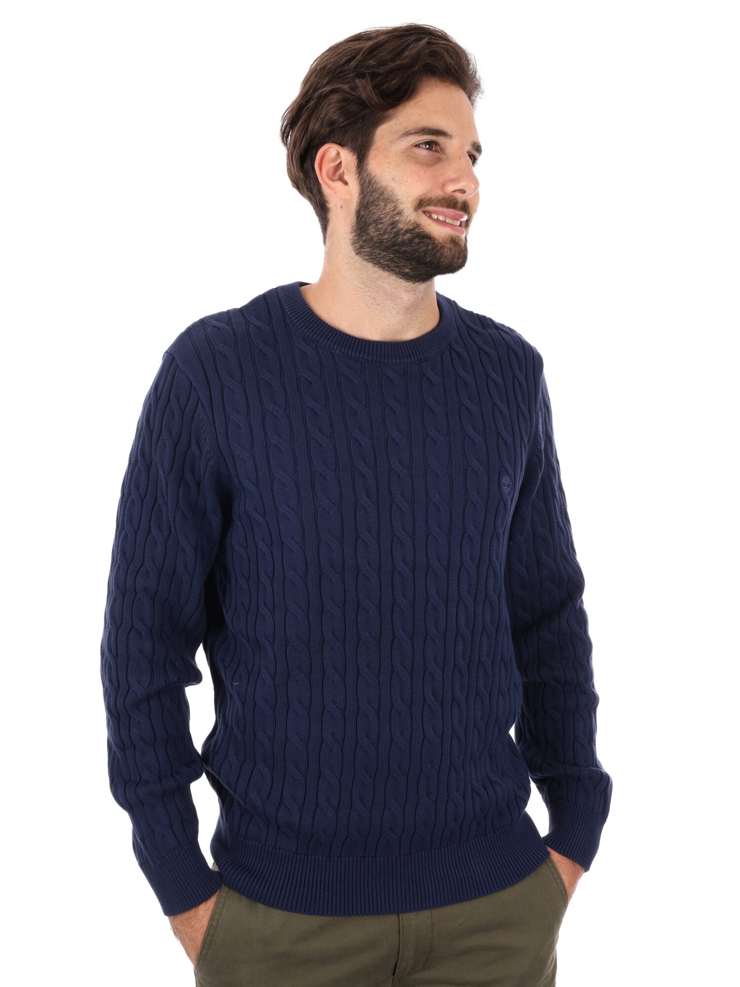 MAGLIA GIROCOLLO A TRECCE WILLIAMS RIVER TIMBERLAND DA UOMO BLU