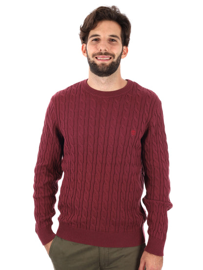 MAGLIA GIROCOLLO A TRECCE WILLIAMS RIVER TIMBERLAND DA UOMO BORDEAUX