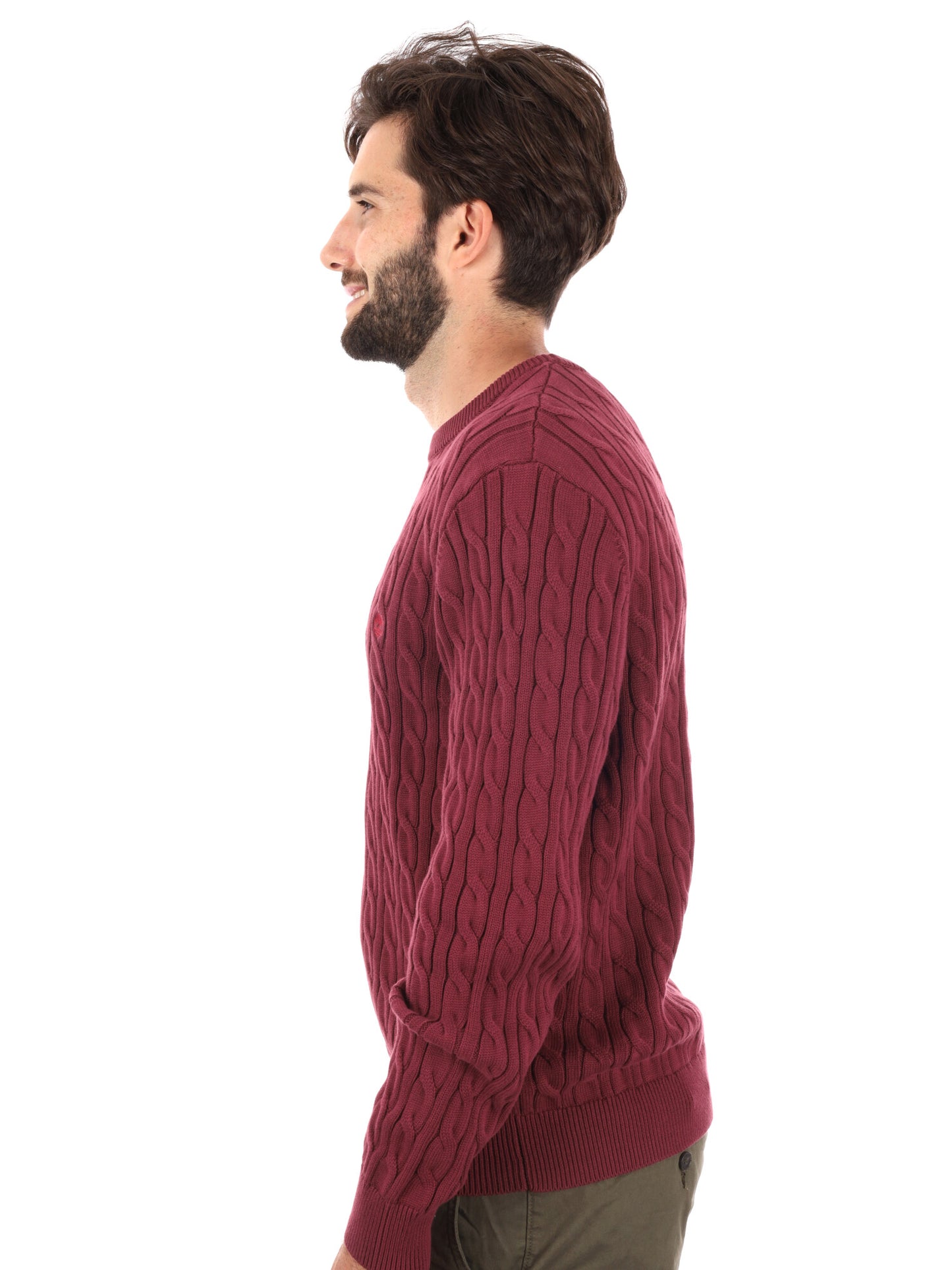 MAGLIA GIROCOLLO A TRECCE WILLIAMS RIVER TIMBERLAND DA UOMO BORDEAUX
