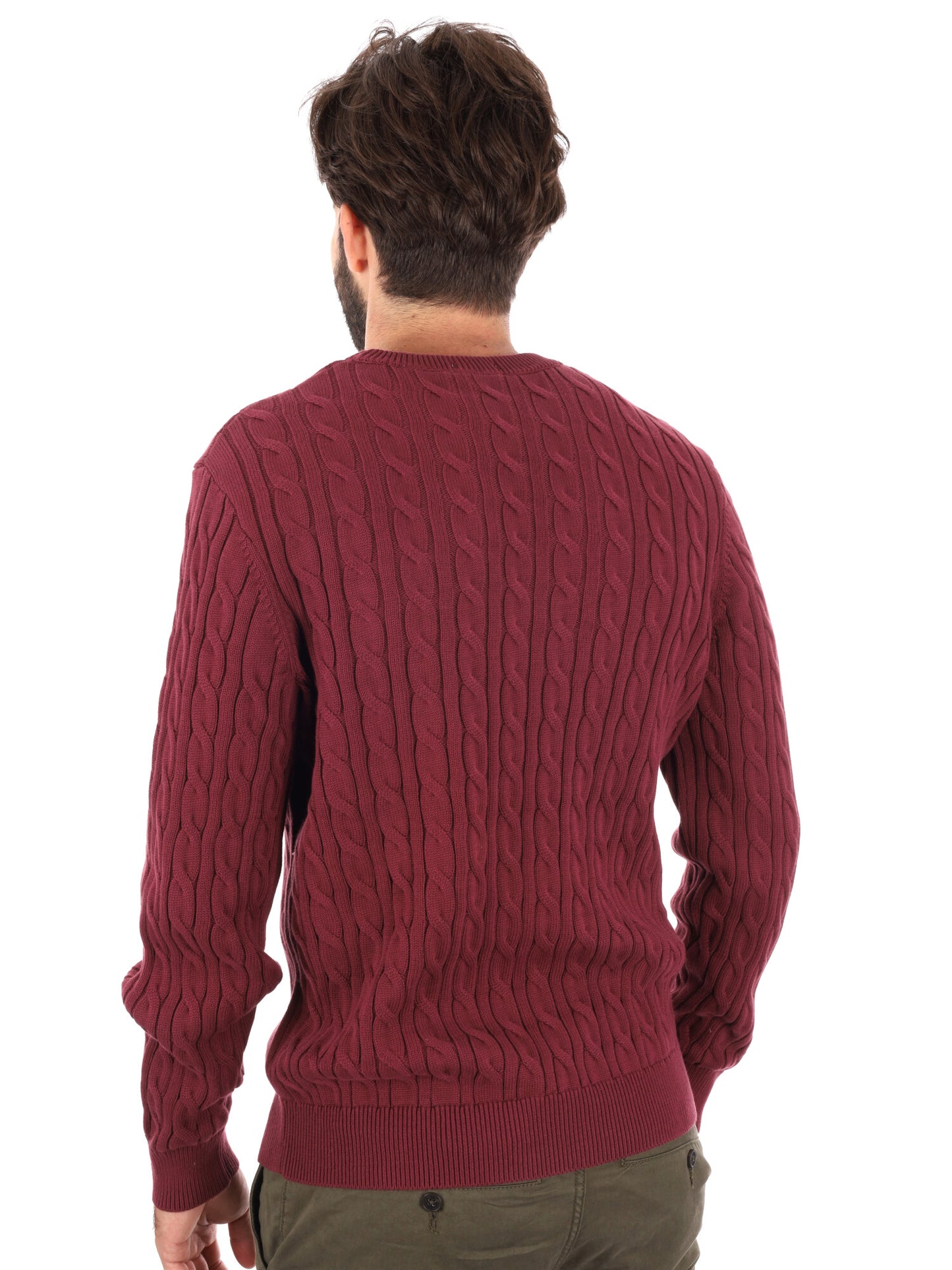 MAGLIA GIROCOLLO A TRECCE WILLIAMS RIVER TIMBERLAND DA UOMO BORDEAUX