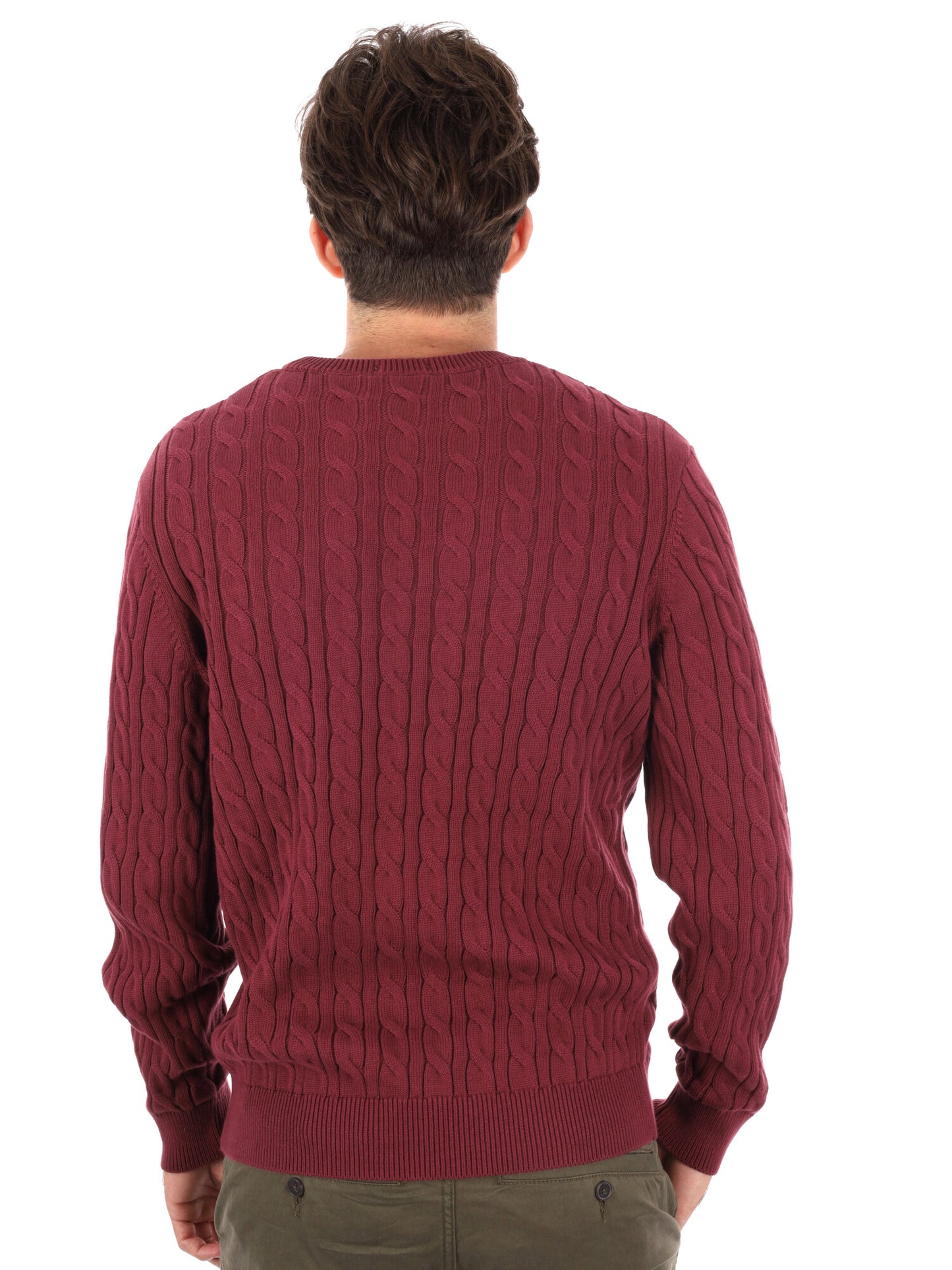 MAGLIA GIROCOLLO A TRECCE WILLIAMS RIVER TIMBERLAND DA UOMO BORDEAUX