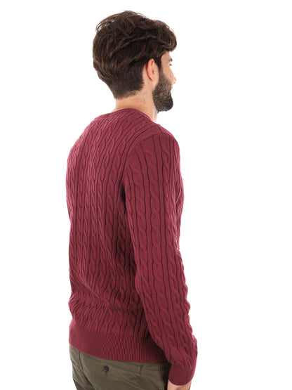 MAGLIA GIROCOLLO A TRECCE WILLIAMS RIVER TIMBERLAND DA UOMO BORDEAUX