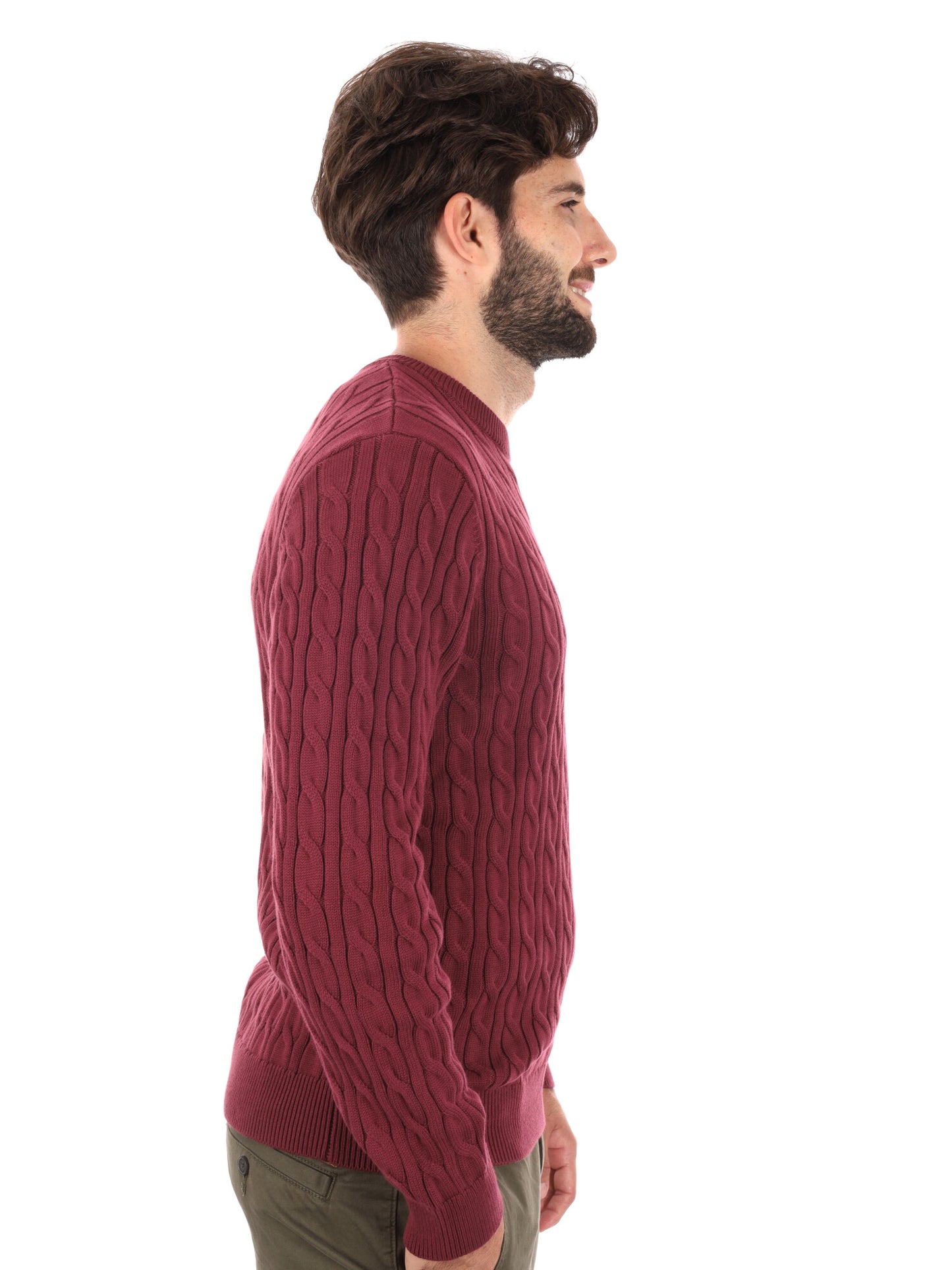 MAGLIA GIROCOLLO A TRECCE WILLIAMS RIVER TIMBERLAND DA UOMO BORDEAUX