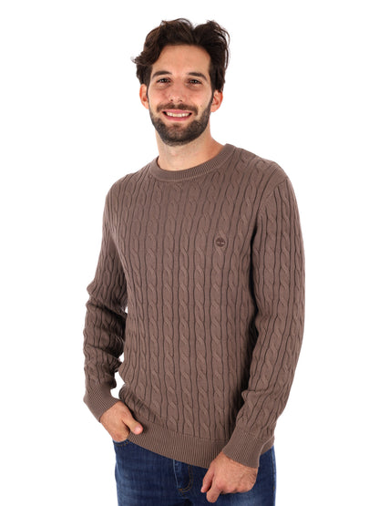 MAGLIA GIROCOLLO A TRECCE WILLIAMS RIVER TIMBERLAND DA UOMO FANGO