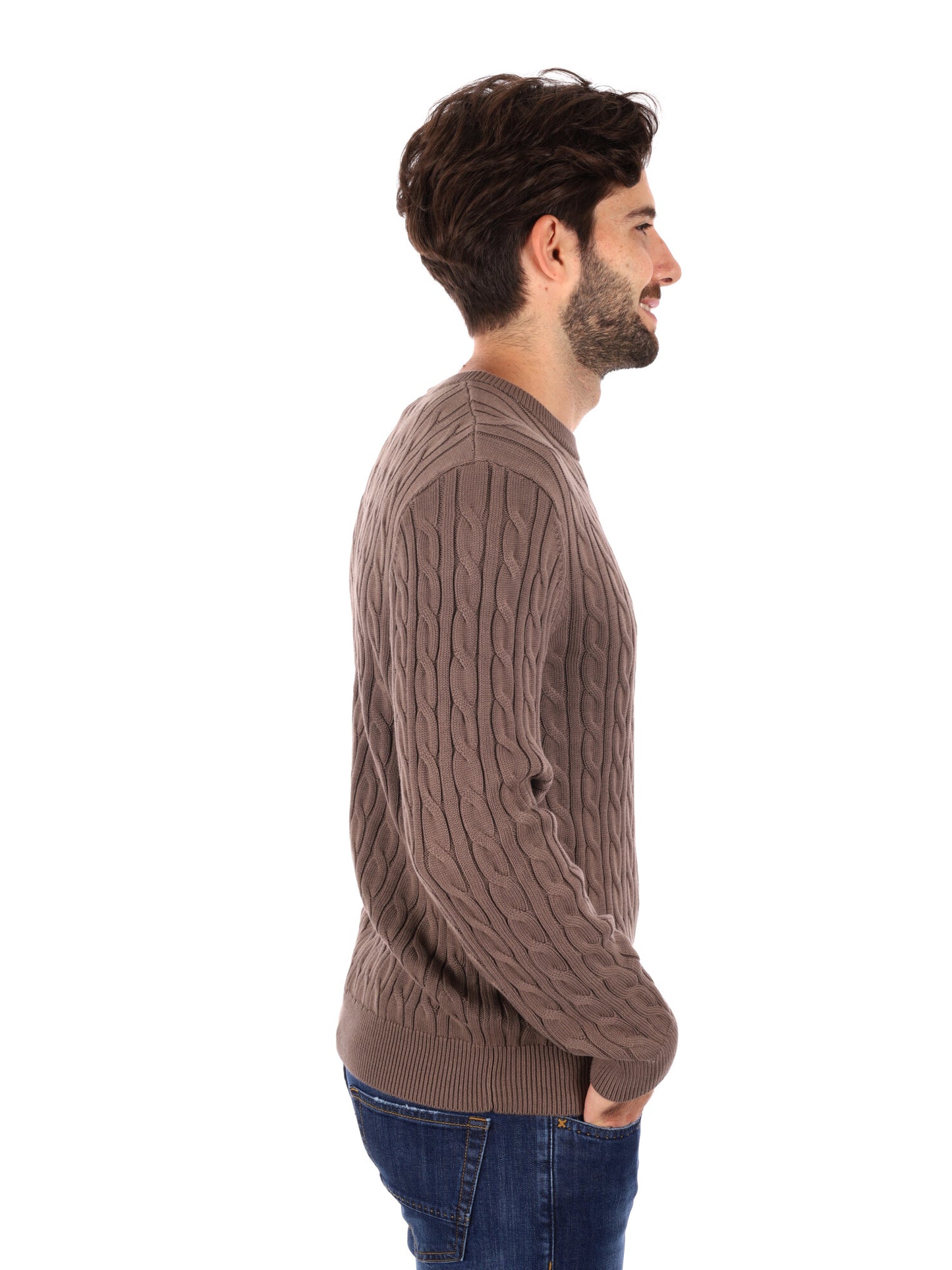 MAGLIA GIROCOLLO A TRECCE WILLIAMS RIVER TIMBERLAND DA UOMO FANGO