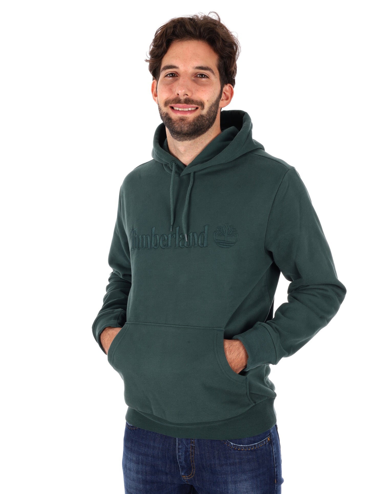 FELPA CON CAPPUCCIO HAMPTON TIMBERLAND DA UOMO VERDE