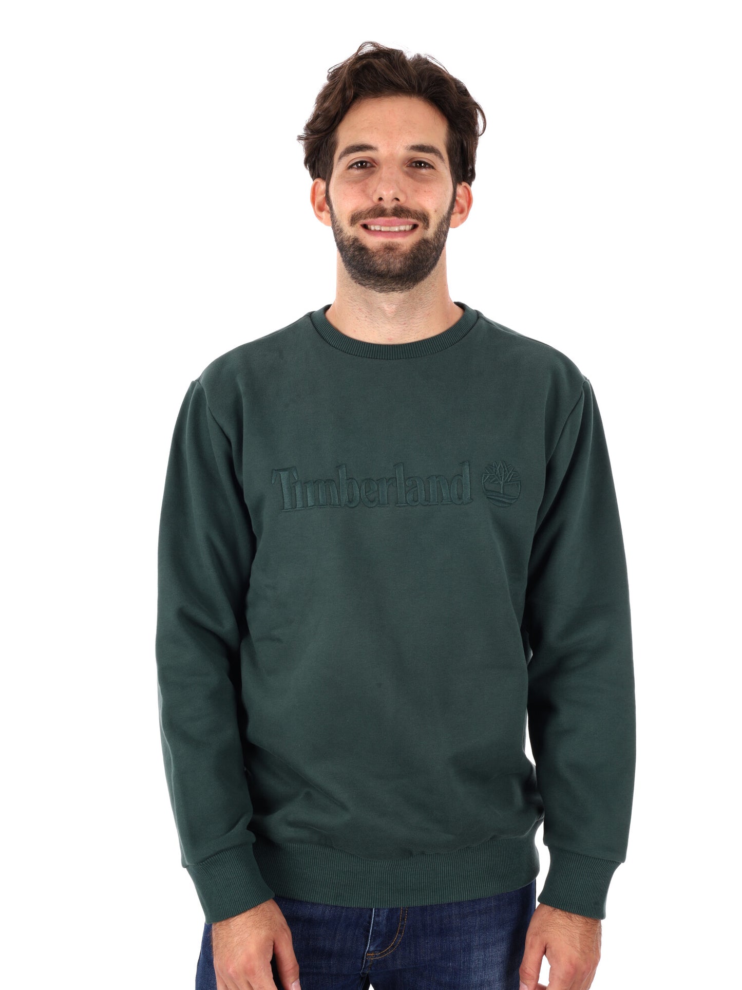 FELPA GIROCOLLO HAMPTON TIMBERLAND DA UOMO VERDE