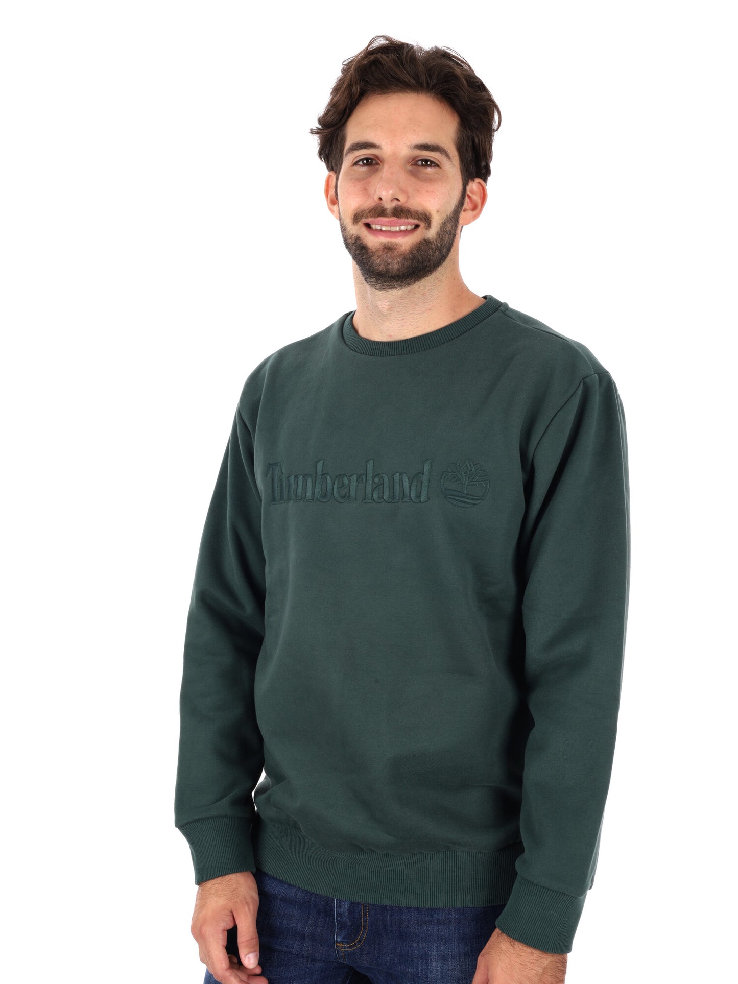 FELPA GIROCOLLO HAMPTON TIMBERLAND DA UOMO VERDE