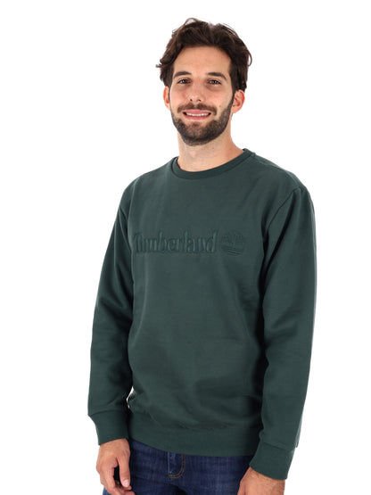 FELPA GIROCOLLO HAMPTON TIMBERLAND DA UOMO VERDE