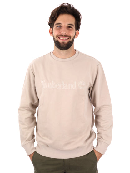 FELPA GIROCOLLO HAMPTON TIMBERLAND DA UOMO PANNA