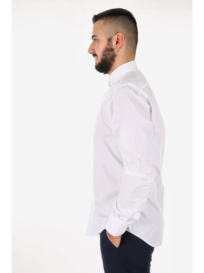 Camicia slim da uomo FB Tiffany bianca con collo coreano aperto