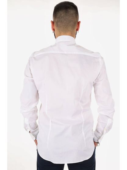 Camicia slim da uomo FB Tiffany bianca con collo coreano aperto